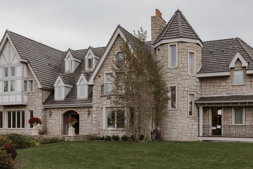 Stone Exterior of Greystone Castle Wedding Venue in Boulder, Colorado